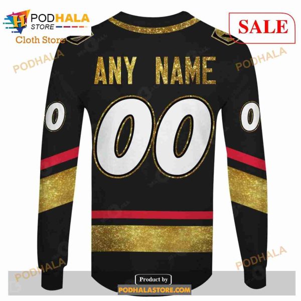 Custom Name & Number NHL Reverse Retro Vegas Golden Knights Shirt Hoodie 3D