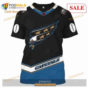 Custom Name Number NHL Reverse Retro Washington Capitals Shirt Hoodie 3d 6