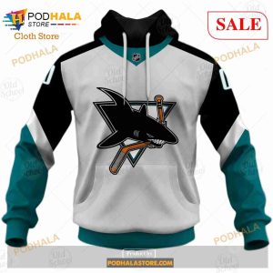 Custom Name Number NHL San Jose Sharks Reverse Retro Alternate Shirt Hoodie 3d 2