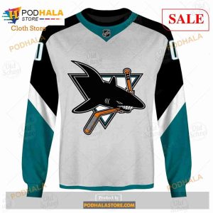 Custom Name Number NHL San Jose Sharks Reverse Retro Alternate Shirt Hoodie 3d 4