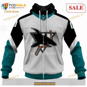 Custom Name Number NHL San Jose Sharks Reverse Retro Alternate Shirt Hoodie 3d 5