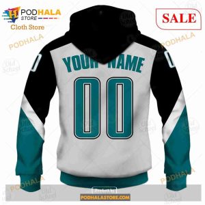 Custom Name Number NHL San Jose Sharks Reverse Retro Alternate Shirt Hoodie 3d 6