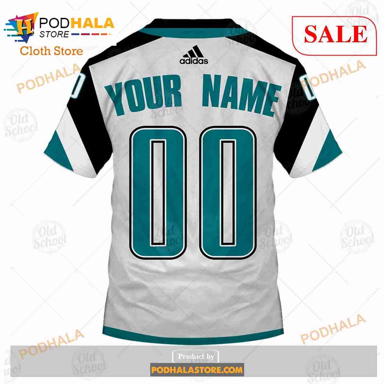 Custom Name & Number NHL San Jose Sharks Reverse Retro Alternate Shirt  Hoodie 3D - Bring Your Ideas, Thoughts And Imaginations Into Reality Today