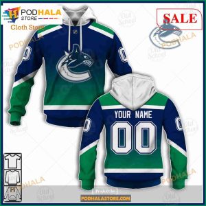 NHL Vancouver Canucks Custom Name Number 2020 Home Jersey Zip Up Hoodie