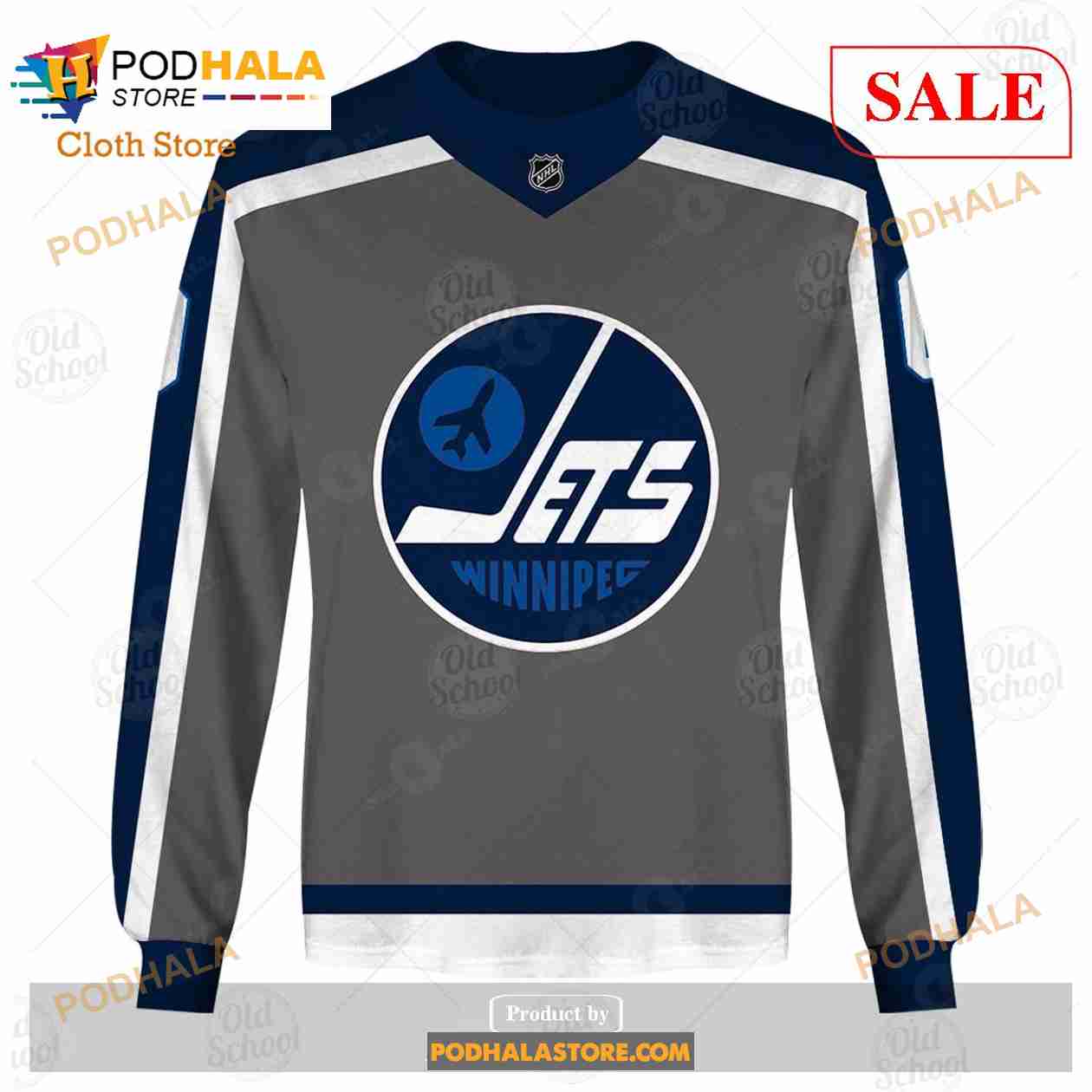 NHL Winnipeg Jets Custom Name Number 2021 Reverse Retro Alternate Jersey  Pullover Hoodie