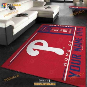 Custom Name Philadelphia Phillies Wincraft Area Rug For Christmas Bedroom Home Decor Gift