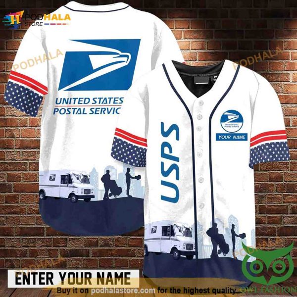 Custom Name Postal Limited White 3D Baseball Jersey Shirt