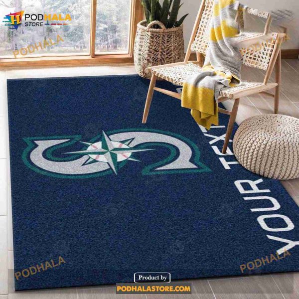Custom Name Seattle Mariners Accent Rug Mlb Area Rug Living Room And Bedroom Rug