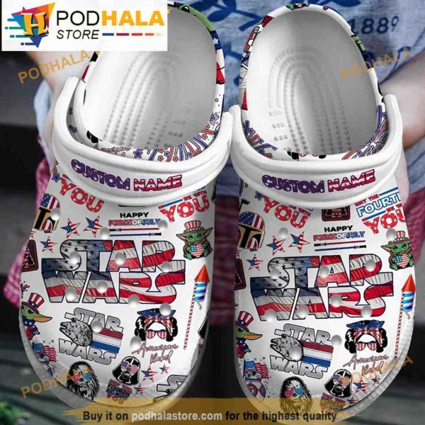 Custom Name Start Wars Pattern Crocband 3D Crocs Slippers