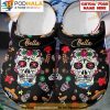Custom Name Sugar Skull Pattern 3D Crocs Halloween, Funny Crocs