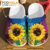 Custom Name Sunflower Colorful Hippie Crocband 3D Crocs