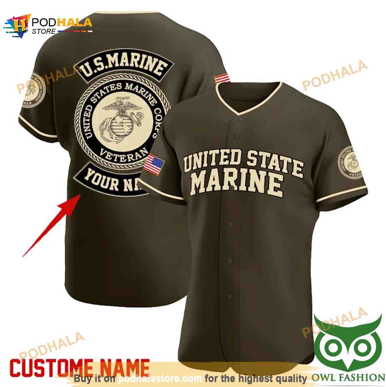 Custom Logo Name Number Brown Baseball Jersey