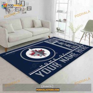 Custom Name Winnipeg Jets Wincraft Nhl Area Rug For Christmas Bedroom Rug