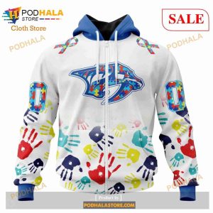 Custom Nashville Predators Autism Awareness Design Nhl Hoodie 3d 2