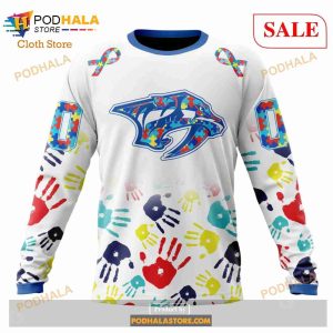 Custom Nashville Predators Autism Awareness Design Nhl Hoodie 3d 4