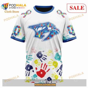 Custom Nashville Predators Autism Awareness Design Nhl Hoodie 3d 6