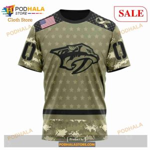 Custom Nashville Predators Camo Military Appreciation Nhl Hoodie 3d 6