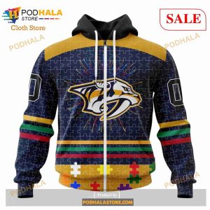 Custom Nashville Predators Fearless Aganst Autism Sweatshirt Nhl Hoodie 3d 2