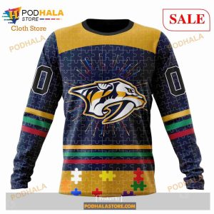 Custom Nashville Predators Fearless Aganst Autism Sweatshirt Nhl Hoodie 3d 4