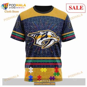 Custom Nashville Predators Fearless Aganst Autism Sweatshirt Nhl Hoodie 3d 6