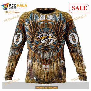 Custom Nashville Predators Native Costume Design Nhl Hoodie 3d 4