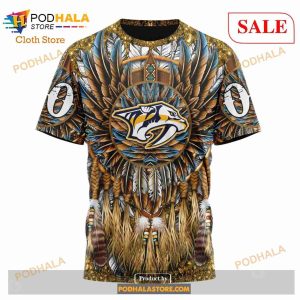 Custom Nashville Predators Native Costume Design Nhl Hoodie 3d 6