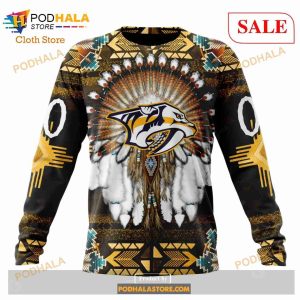 Custom Nashville Predators Native Costume Sweatshirt Nhl Hoodie 3d 4