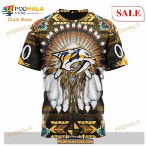 Custom Nashville Predators Native Costume Sweatshirt Nhl Hoodie 3d 6