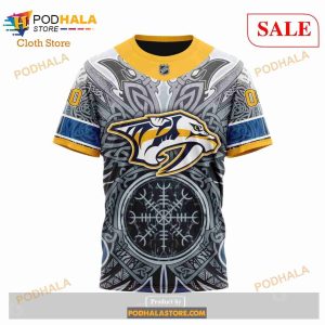 Custom Nashville Predators Norse Viking Symbols Nhl Hoodie 3d 5