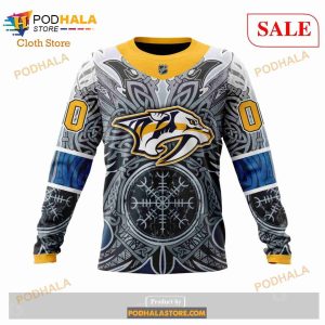 Custom Nashville Predators Norse Viking Symbols Nhl Hoodie 3d 6