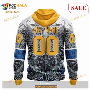 Custom Nashville Predators Norse Viking Symbols Nhl Hoodie 3d 8