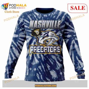 Custom Nashville Predators Retro Vintage Tie Dye Nhl Hoodie 3d 4