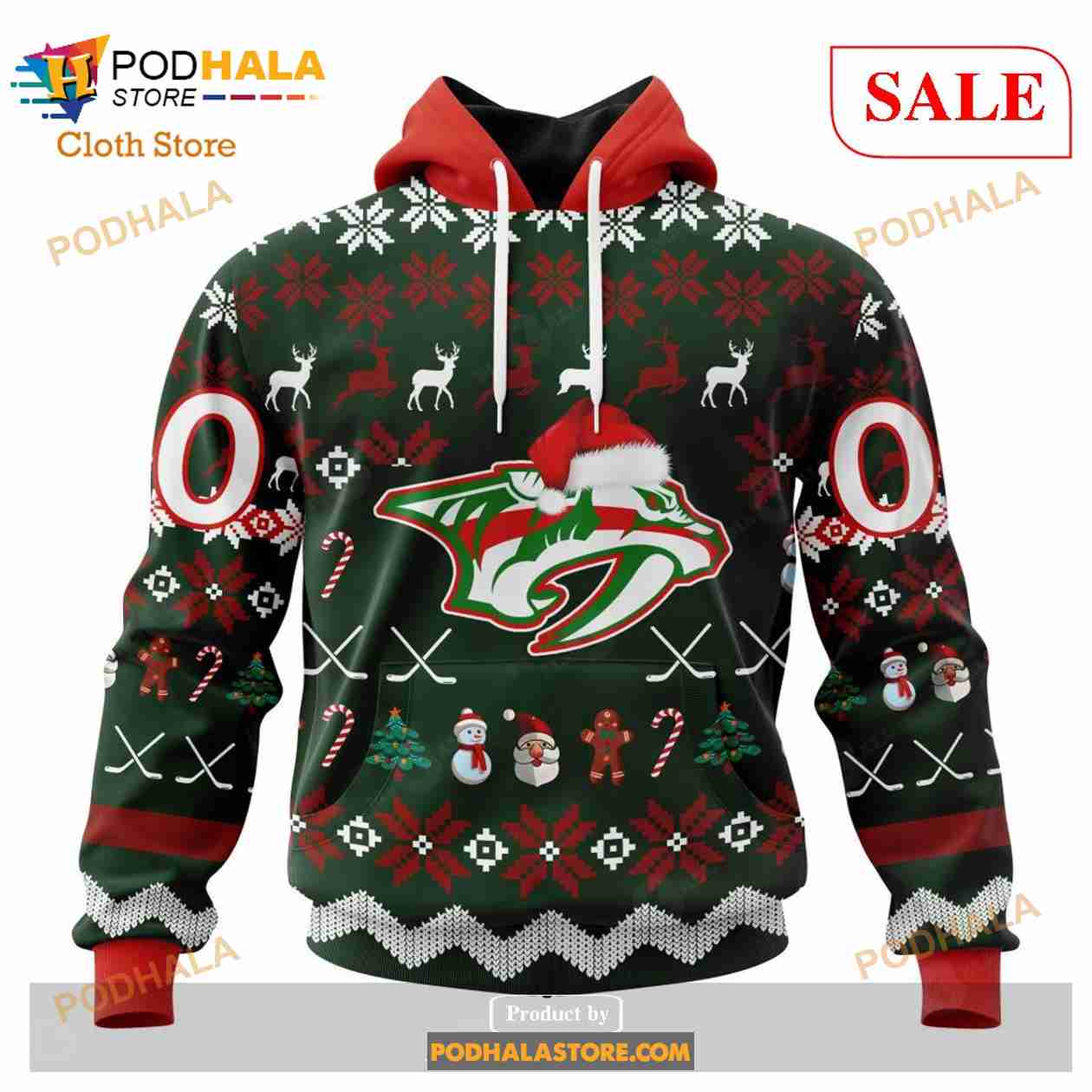 Custom Nashville Predators Christmas Apparel Sweatshirt NHL Hoodie 3D -  Bring Your Ideas, Thoughts And Imaginations Into Reality Today