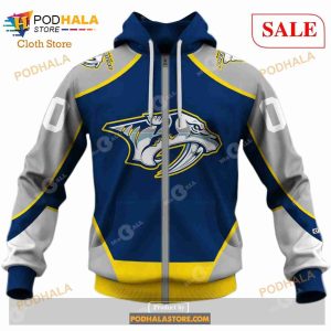 Custom Nashville Predators Throwback Vintage NHL Hockey Shirt Hoodie 3d 4