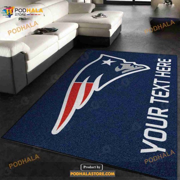 Custom New England Patriots Accent Rug NFL Area Rug Carpet, Living Room Rug