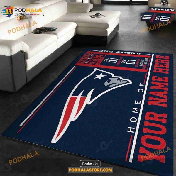 Custom New England Patriots Wincraft Custom NFL Area Rug For Christmas, Bedroom