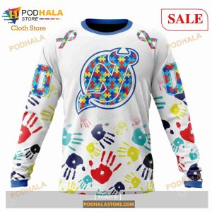 Custom New Jersey Devils Autism Awareness Design Nhl Hoodie 3d 4