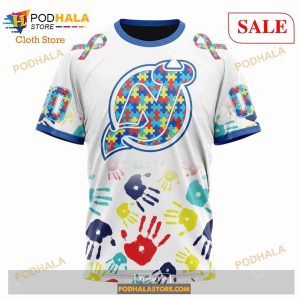 Custom New Jersey Devils Autism Awareness Design Nhl Hoodie 3d 6