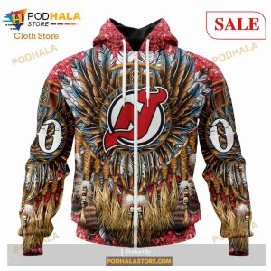 Custom New Jersey Devils Native Costume Design Nhl Hoodie 3d 2