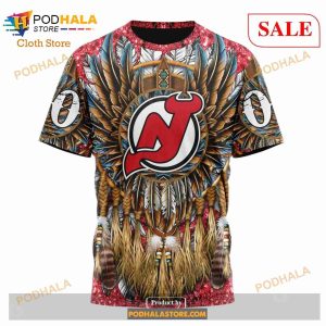 Custom New Jersey Devils Native Costume Design Nhl Hoodie 3d 6