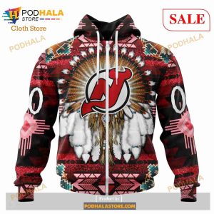 Custom New Jersey Devils Native Costume Sweatshirt Nhl Hoodie 3d 2