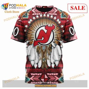 Custom New Jersey Devils Native Costume Sweatshirt Nhl Hoodie 3d 6