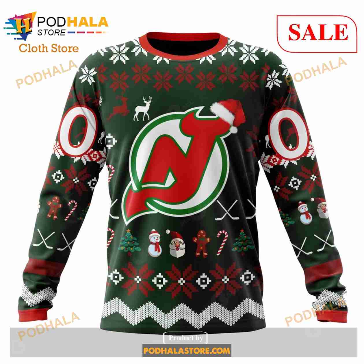 For NHL Fans New Jersey Devils Grinch Hand Funny Christmas Gift Ugly  Christmas Sweater