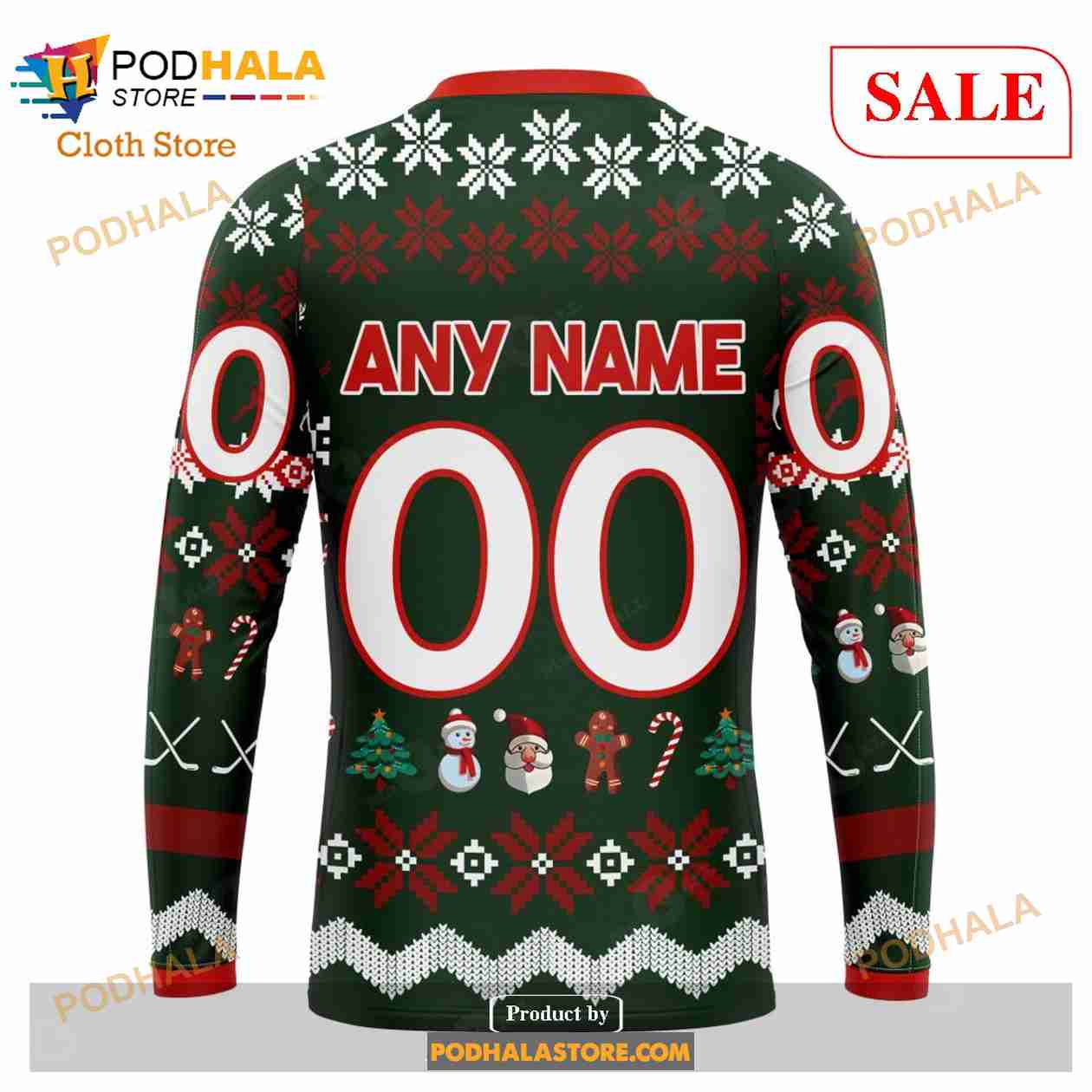 NHL New Jersey Devils Custom Name Number 3D Ugly Christmas Sweater