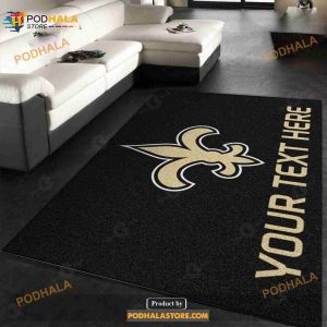 Custom New Orleans Saints Accent Rug NFL Team Logos Area Rug, Kitchen Rug
