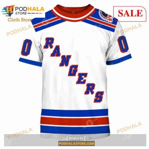 Custom New York Rangers 1994 Throwback Vintage Home Shirt Hoodie 3d 2