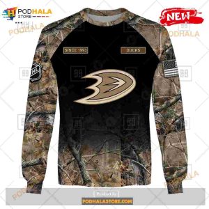 Custom Nhl Anaheim Ducks Hunting Camouflage Design Hoodie Sweatshirt Shirt 3d 4