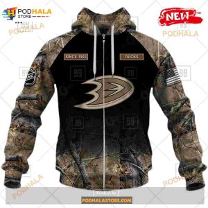 Custom Nhl Anaheim Ducks Hunting Camouflage Design Hoodie Sweatshirt Shirt 3d 5
