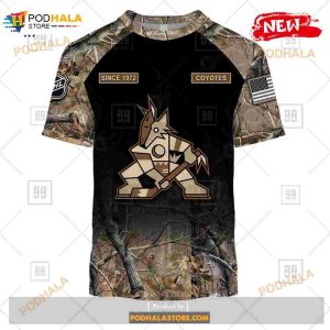 Custom Nhl Arizona Coyotes Hunting Camouflage Design Hoodie Sweatshirt Shirt 3d 3