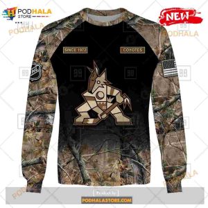 Custom Nhl Arizona Coyotes Hunting Camouflage Design Hoodie Sweatshirt Shirt 3d 4